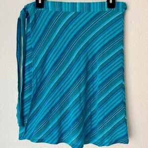 Prana Granite Bonita Fiefer Cotton Waist Tie Wrap Skirt Sarong Cover Up Boho M